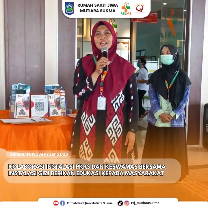 KOLABORASI INSTALASI PKRS DAN KESWAMAS BERSAMA INSTALASI GIZI BERIKAN EDUKASI KEPADA MASYARAKAT